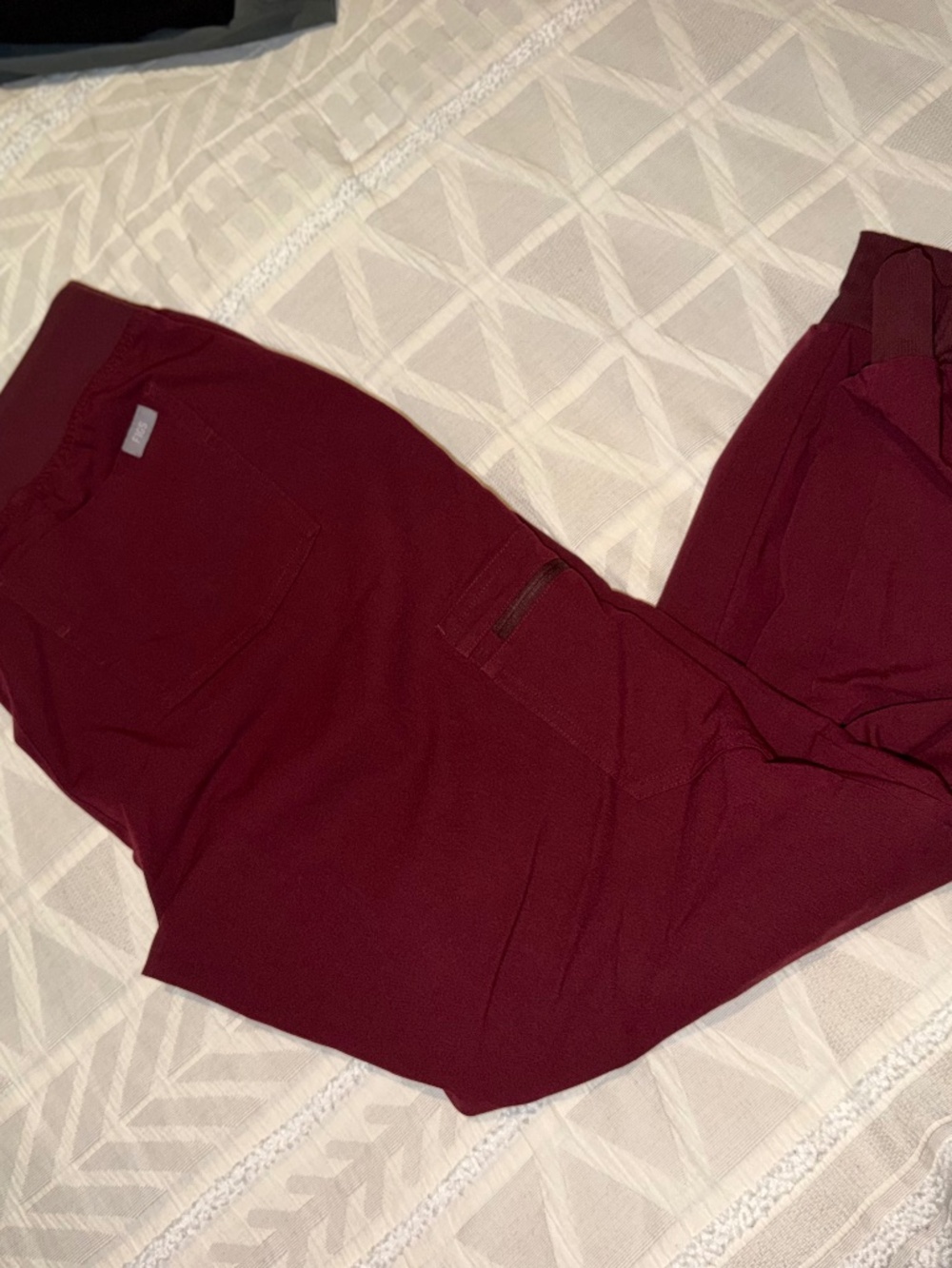 FIGS Zamora Jogger Burgundy- Large